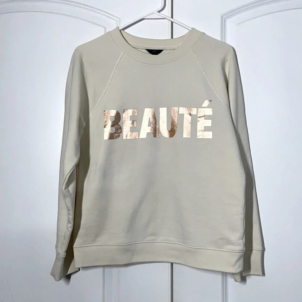 J Crew BEAUTE Graphic Sweatshirt in Cotton Terry size S - Picture 6 of 9